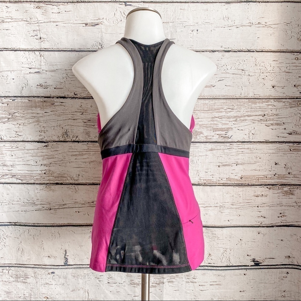 Lucy Powermax women's pink athletic racerback tank top, padded bra - Picture 4 of 8